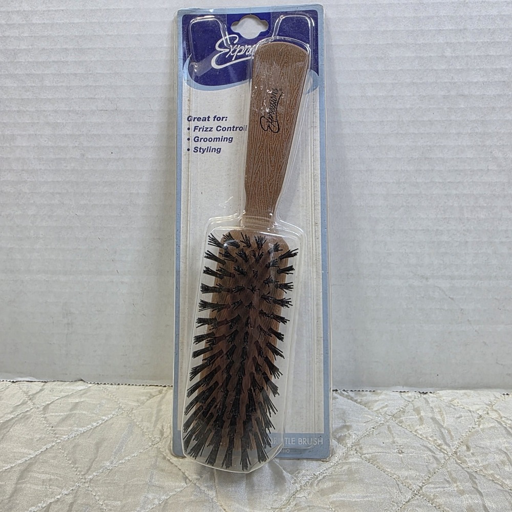 Vintage Expressions Hair Brush Faux Wood Hair Nylon Bristle Brush USAβ Travel